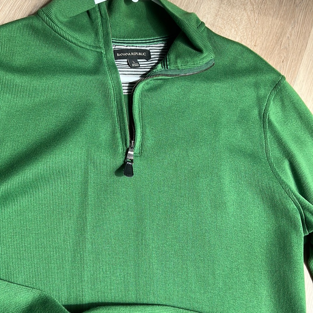 Quarter-zip Banana Republic green